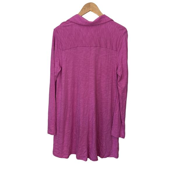 Soft Surroundings Hidden Button Front Tunic Top Pink Womens Size M Pima Modal - Picture 3 of 6